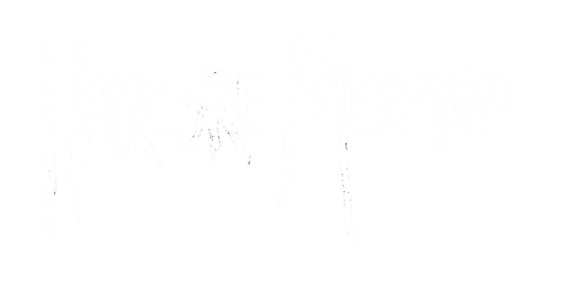 Hardcore Mermaid Logo in white